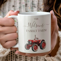 Family Farm Rustic Vintage Red Tractor