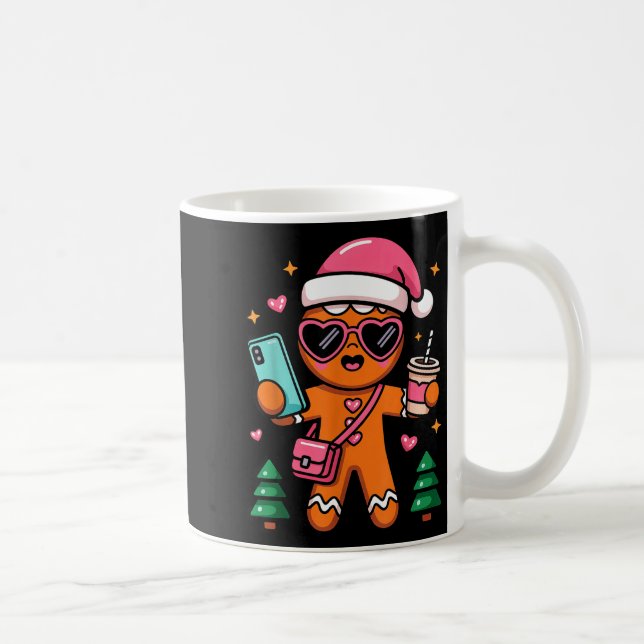 Caneca De Café Family Matching Christmas Pajama Gingerbread Selfi (Direita)