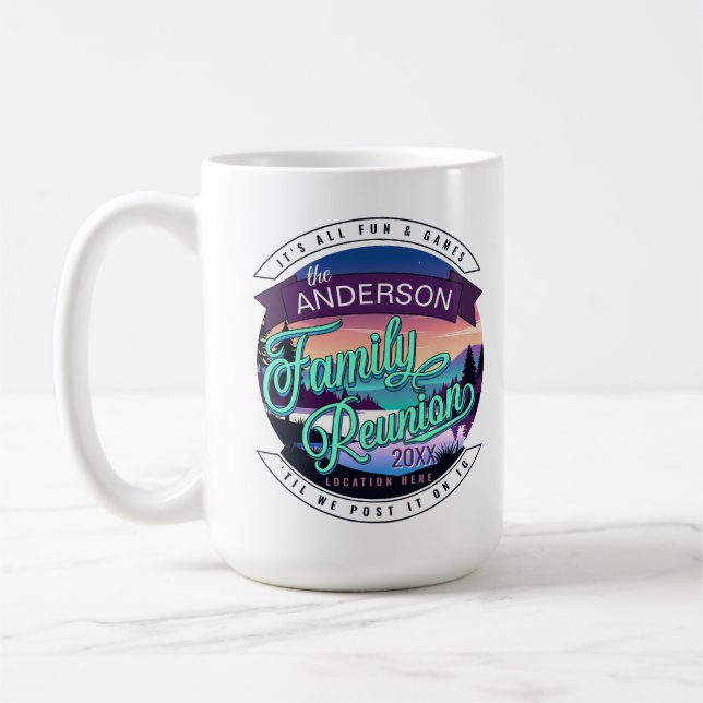 Caneca De Café Family Reunion Mountain Lake Landscape Dk ID1126 (Esquerda)