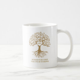 Caneca De Café Family reunion tree white and gold mug