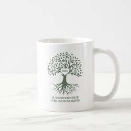 Caneca De Café Family reunion tree white and green mug