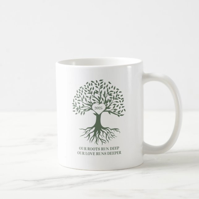 Caneca De Café Family reunion tree white and green mug (Direita)