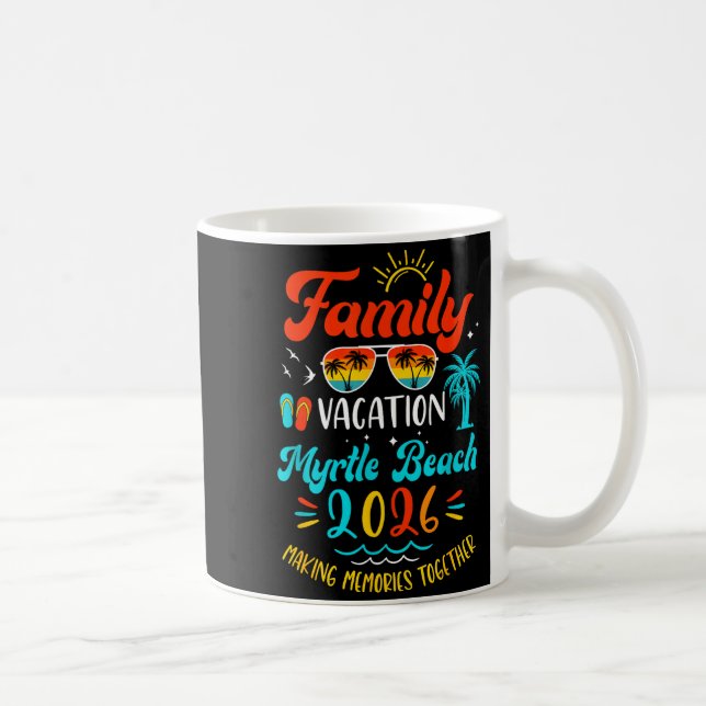 Caneca De Café Family Vacation 2026 Myrtle Beach Matching Summer  (Direita)