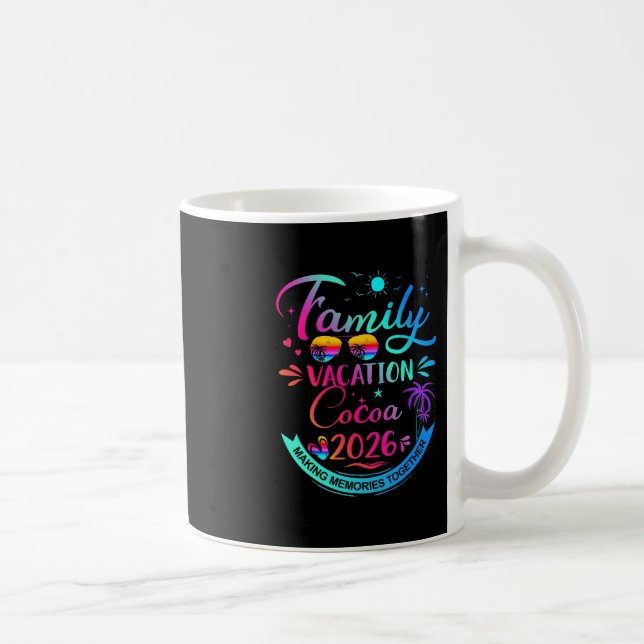 Caneca De Café Family Vacation Cocoa 2026 Palm Tree Gift  (Direita)