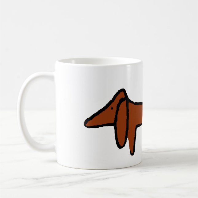 Caneca De Café Famoso Abstrato Brown Dachshund (Esquerda)