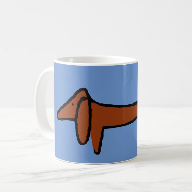 Caneca De Café Famoso Abstrato Dachshund (Frente Esquerda)