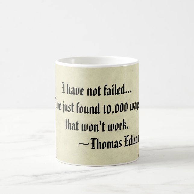 Caneca De Café Famoso Thomas Edison Sucesso e Falha Cotação Mug (Centro)