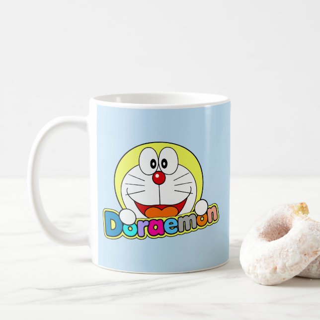 Caneca De Café Fanart Fofa do Doraemon (Com Donut)