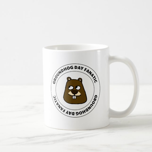 Caneca De Café Fanático por Dia de Groundhog (Direita)