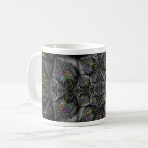Caneca De Café Fantasia   Arte Fractal Arco-Íris