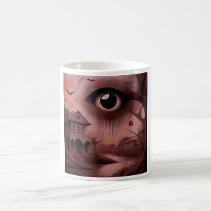 Caneca De Café Fantasia: Casa Decrépita Com Olho Gigante