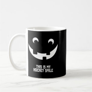 Caneca De Café Fantasia de Abóbora Sorriso de Hóquei Engraçado