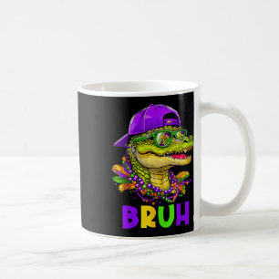 Caneca De Café Fantasia de Carnaval do Mardi Gras do Jacaré Bruh
