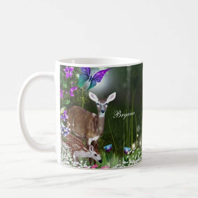Caneca De Café Fantasia de floresta encantada (Esquerda)