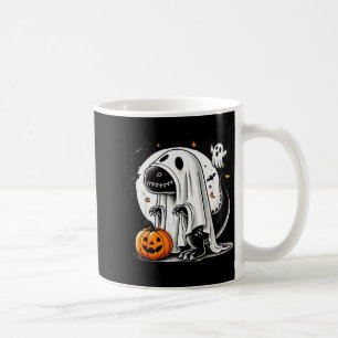 Caneca De Café Fantasia de Halloween de Dinossauro Fantasma T-rex