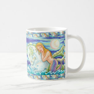 CANECA DE CAFÉ FANTASIA DE MARINHEIRO SEREIA MONTANDO CAVALO-MARI