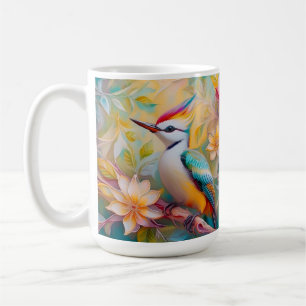 Caneca De Café Fantasia de Pássaro Juvenil Arco-íris Pica-Pau