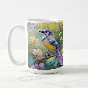 Caneca De Café Fantasia de Pássaro Violeta Crestado
