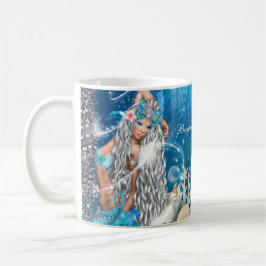 Caneca De Café Fantasia de Sereia Loura Praia Encantada