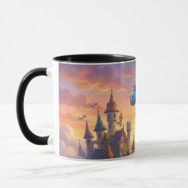 Caneca de Café Fantasia Dragão Azul Fofo
