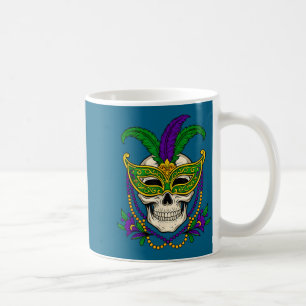 Caneca De Café Fantasia Mínima de Mardi Gras Caveira de Açúcar