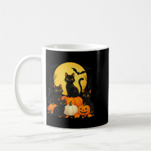 Caneca De Café Fantasias de Halloween de Abóbora de Gatos Pretos 