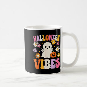 Caneca De Café Fantasias de Halloween Groovy Fantasma Abóbora