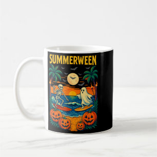 Caneca De Café Fantasias de Praia de Esqueleto Fantasma de Hallow