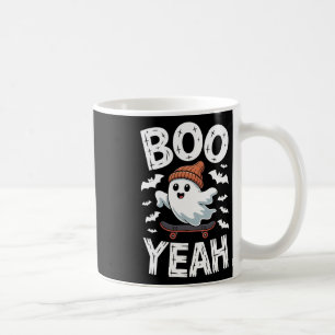 Caneca De Café Fantasias de skate de fantasma de Halloween Boo Si