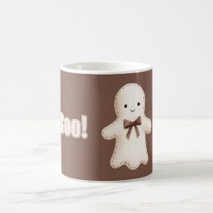 Caneca De Café Fantasma Boo Marrom Creme Feliz Fofo