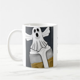 Caneca De Café Fantasma Branco Assustador