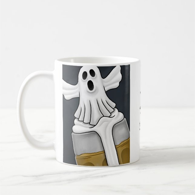 Caneca De Café Fantasma Branco Assustador (Esquerda)