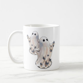 Caneca De Café Fantasma com borboletas Halloween