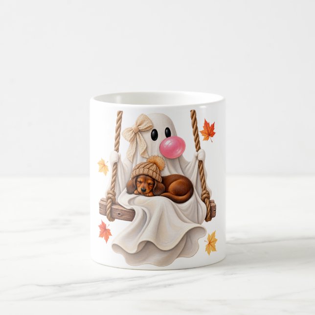 Caneca De Café Fantasma de Chiclete & Balanço de Dachshund no Hal (Centro)