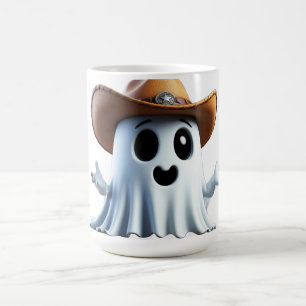 Caneca De Café Fantasma de Cowboy Bonito em Chapéu Western 🤠