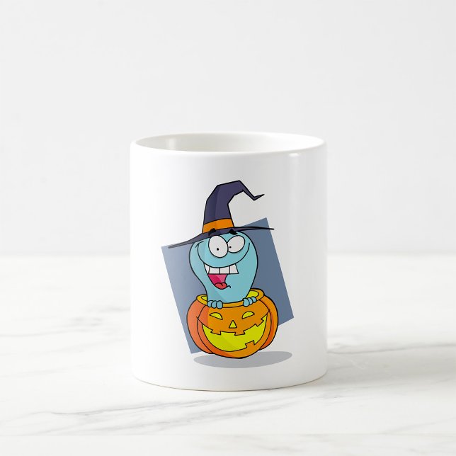 Caneca De Café Fantasma de Halloween na Bruxa Louca de Pumpkin (Criador carregado)
