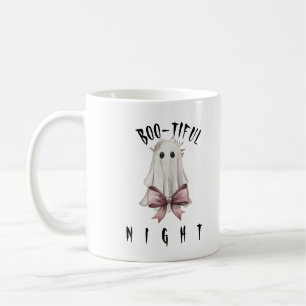 Caneca de Café Fantasma de Halloween Pink Coquette