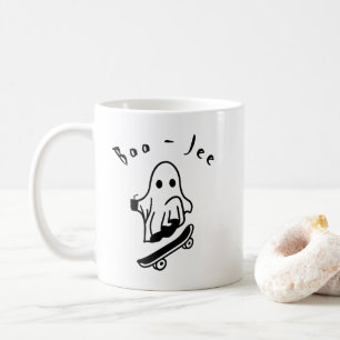 Caneca De Café Fantasma de patinação engraçado arte assustadora d