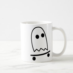 Caneca De Café Fantasma de Skateboard Lazy Halloween Diversão Ska