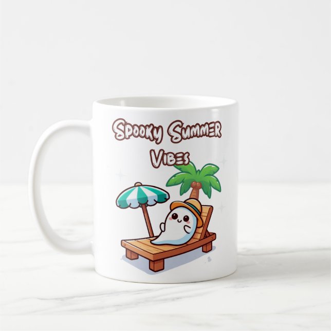 Caneca De Café Fantasma de Verão Cute (Esquerda)