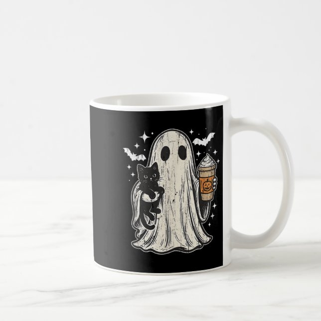 Caneca De Café Fantasma E Gato Bonitos, Fantasmas Bons Do Hallowe (Direita)