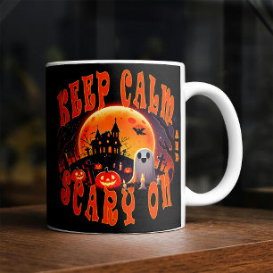 Caneca De Café Fantasma e Lanternas bonitinhos do Halloween