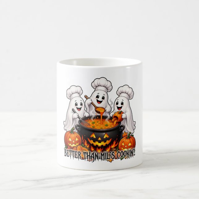 Caneca De Café Fantasma engraçado de Halloween – Melhor que a com (Centro)