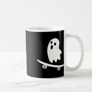 Caneca De Café Fantasma engraçado de Halloween skate preguiçoso f