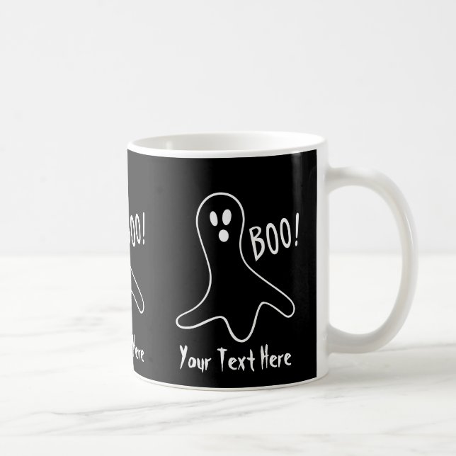 Caneca De Café fantasma engraçado gritando design gráfico boo hal (Direita)