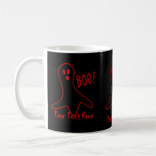 Caneca De Café fantasma engraçado gritando design gráfico boo hal
