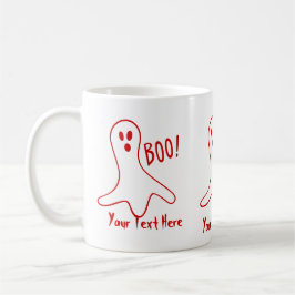 Caneca De Café fantasma engraçado gritando design gráfico boo hal