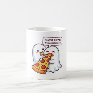 Caneca De Café Fantasma Fofo Comendo Pizza Espetacular Fofura