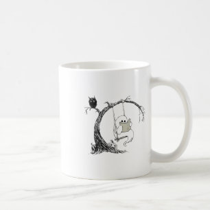 Caneca De Café Fantasma Ghost Bonita Nadando Livro de Leitura Hal