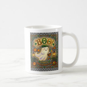 Caneca De Café Fantasma Irlandês do Halloween Bonito Boo Celta